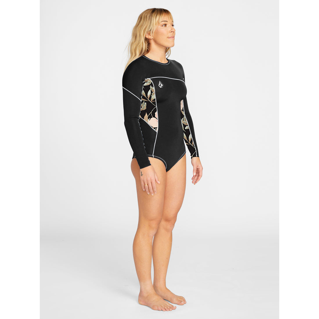1mm Women's Volcom Modulator Long Sleeve Back Zip Wetsuit Springsuit - Black