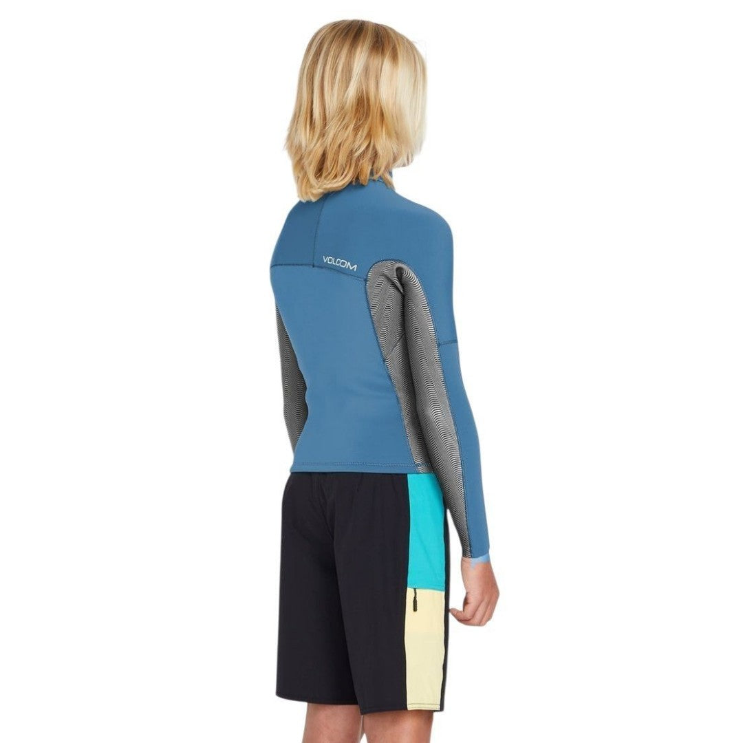 2mm Volcom Boys Wetsuit Jacket Long Sleeve Blue