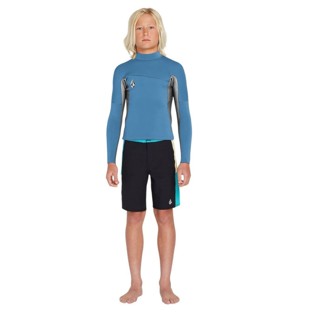 2mm Volcom Boys Wetsuit Jacket Long Sleeve Blue