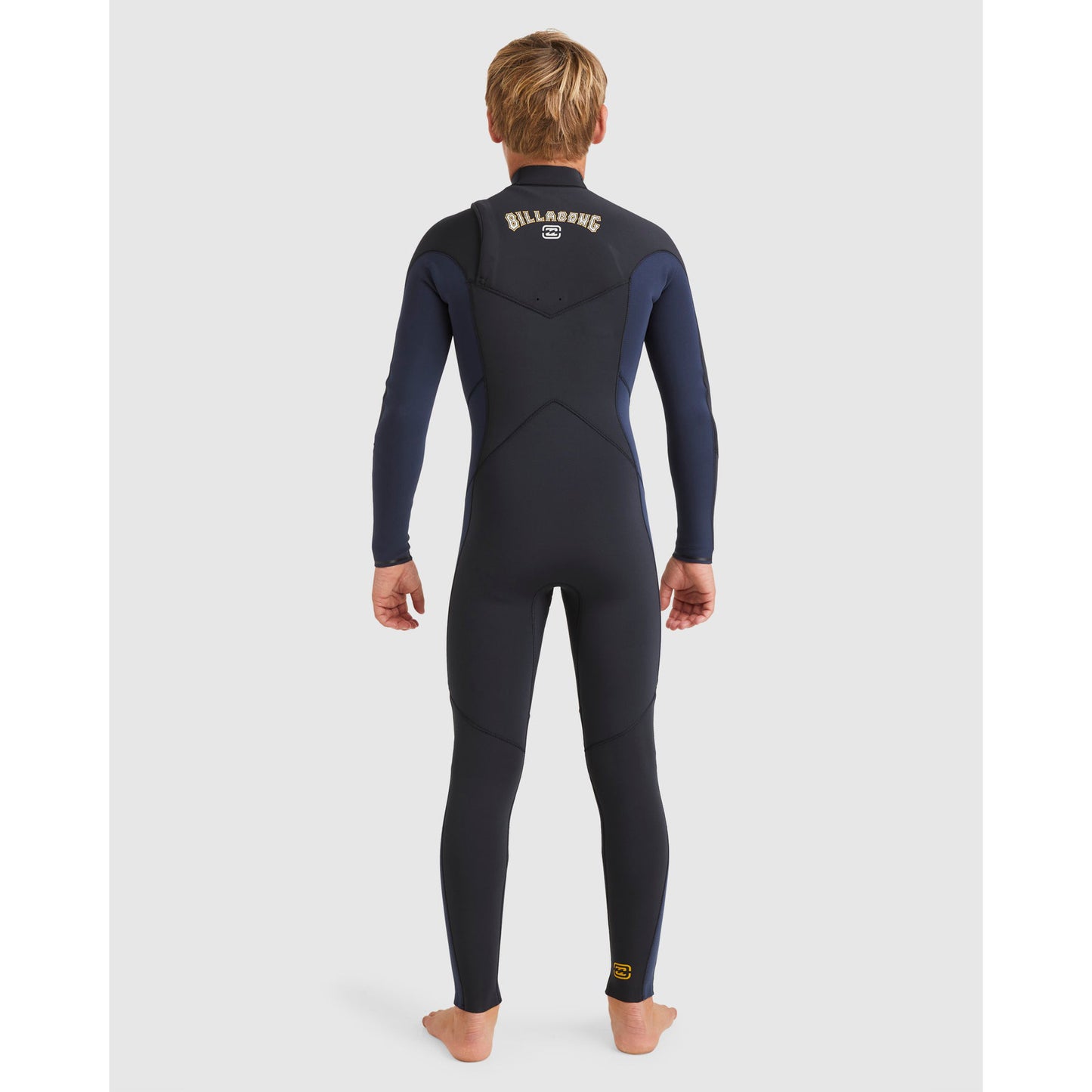 3/2 Boy's Billabong Absolute Natural Chest Zip Steamer Wetsuit Dark Navy