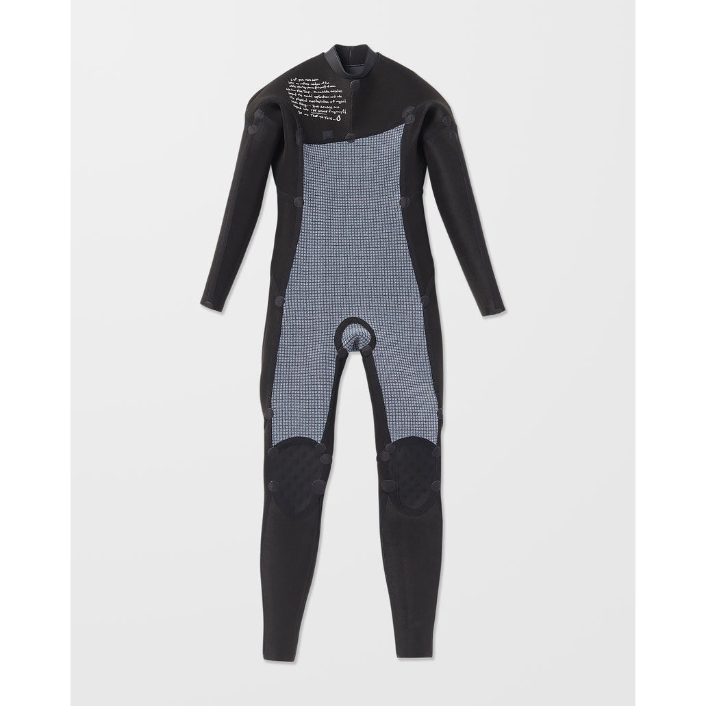 3/2 Boys Volcom Long Sleeve Chest Zip Full Wetsuit - Charcoal