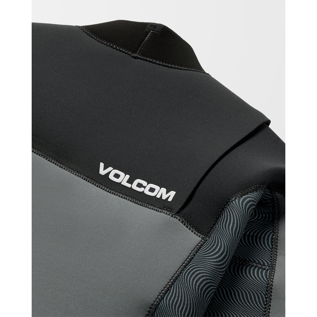 3/2 Boys Volcom Long Sleeve Chest Zip Full Wetsuit - Charcoal