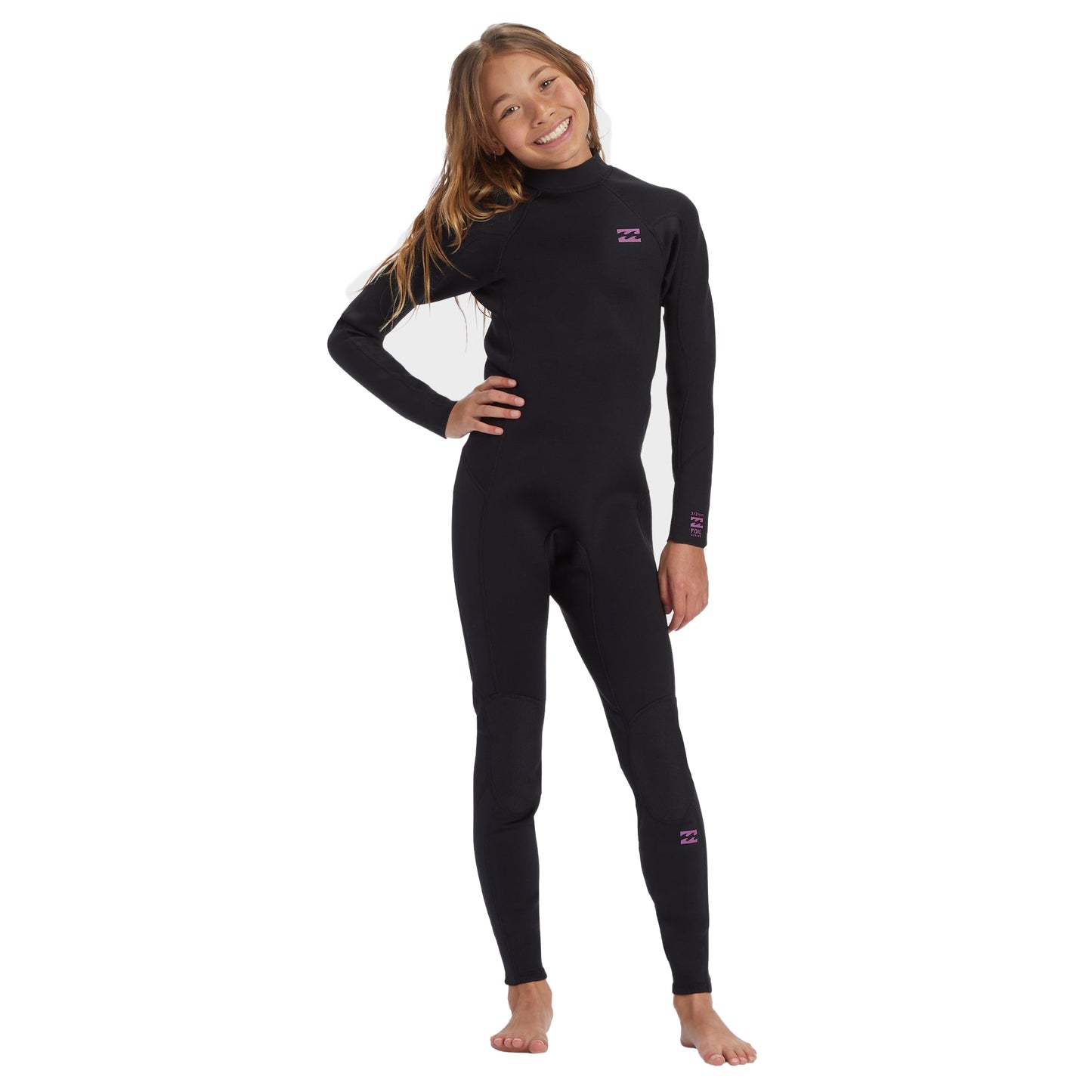 3/2 Girls Billabong 6-Foil Back Zip GBS Fullsuit Black Orchid (Age  6-16) **1-2 WEEKS 🚚**