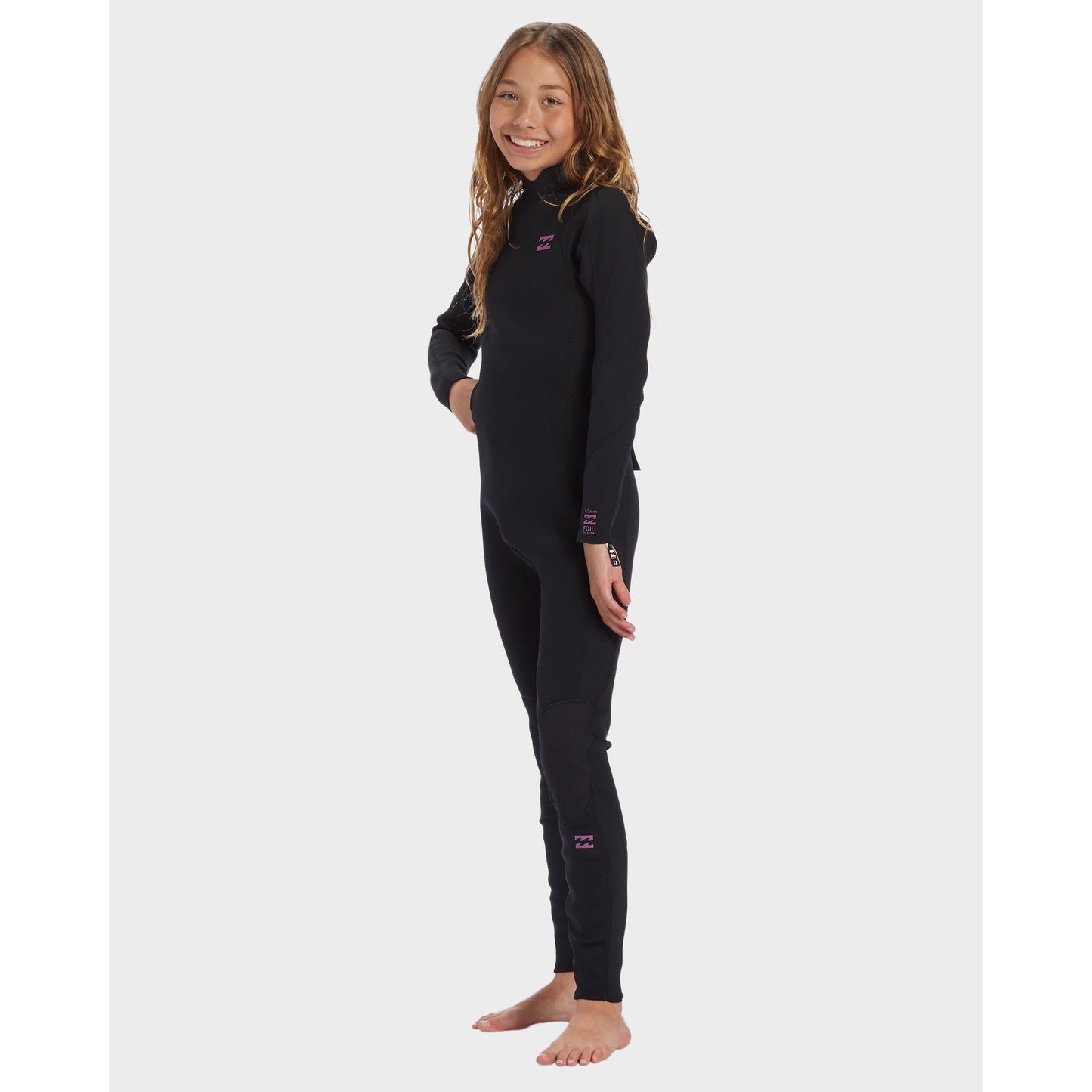3/2 Girls Billabong 6-Foil Back Zip GBS Fullsuit Black Orchid (Age  6-16) **1-2 WEEKS 🚚**