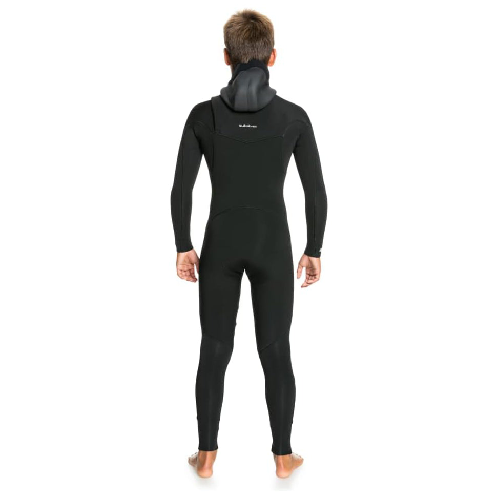 4/3 Boys Quiksilver Everyday Sessions Chest Zip Hooded Wetsuit - Black **1-2 WEEKS 🚚**