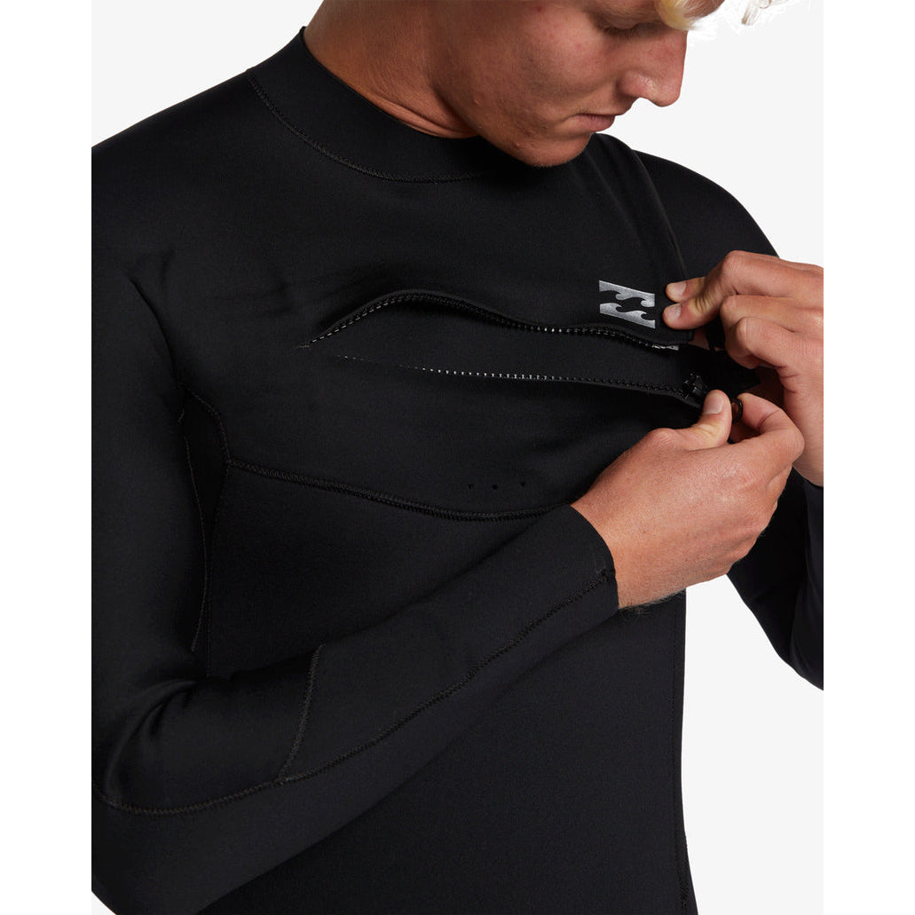 4/3 Mens Billabong Foil Chest Zip Full Wetsuit Black **1-2 WEEKS 🚚**