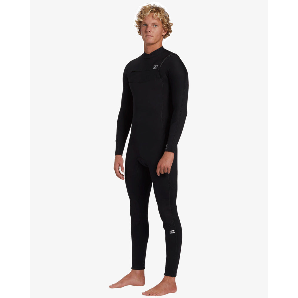 4/3 Mens Billabong Foil Chest Zip Full Wetsuit Black **1-2 WEEKS 🚚**