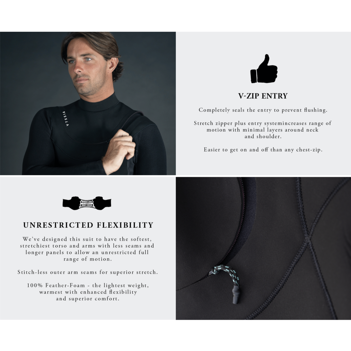 4/3 Mens Vissla New Seas V-Zip - BLK