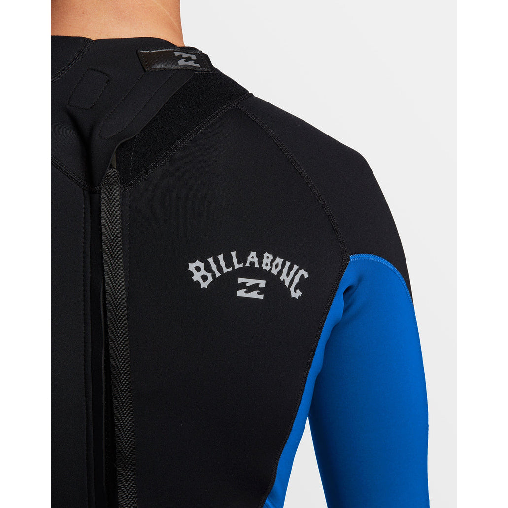 4/3 Mens Billabong Foil Back Zip Full Wetsuit Mid Blue
