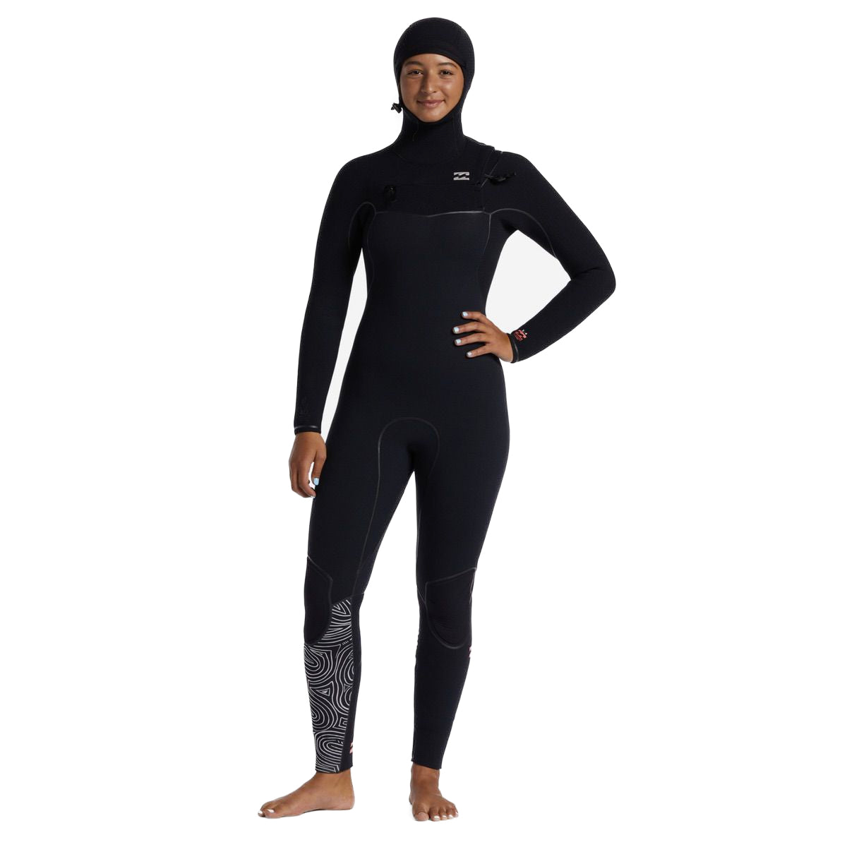 5/4 Women's Billabong Furnace Chest Zip Hooded Wetsuit