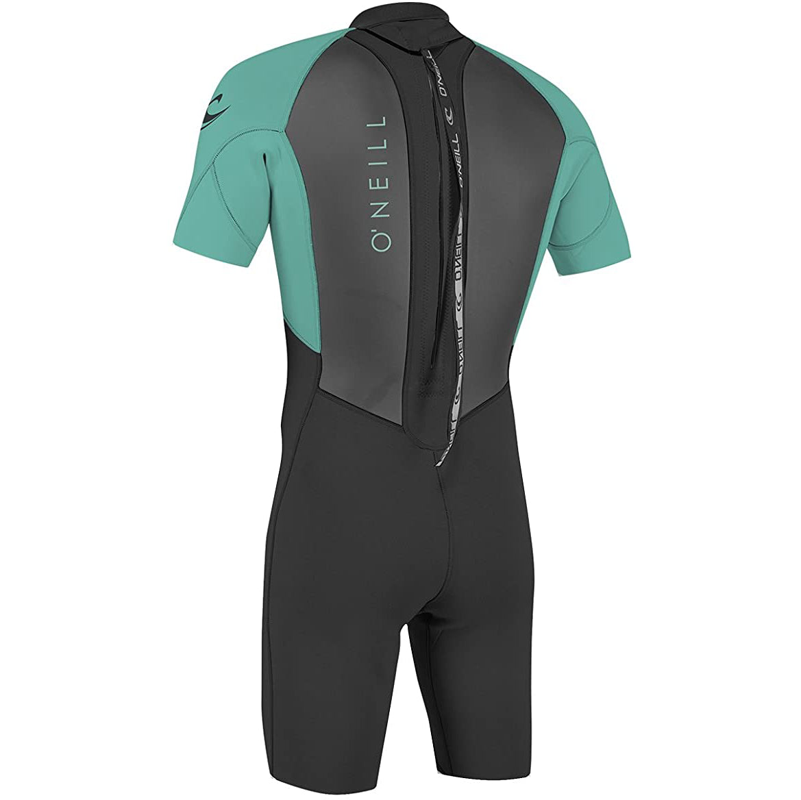 2/2 Youth O'Neill REACTOR-2 Back zip Spring Suit BLK/LT Aqua Size 6 - USED