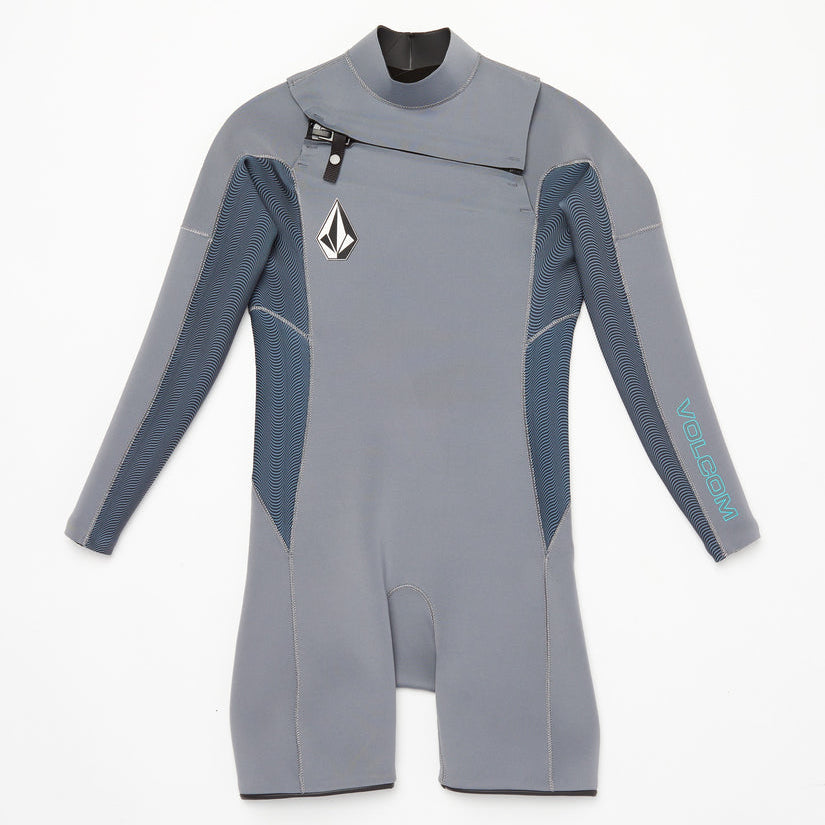2mm Big Boys Volcom Modulator Chest Zip Long Sleeve Springsuit - Charcoal