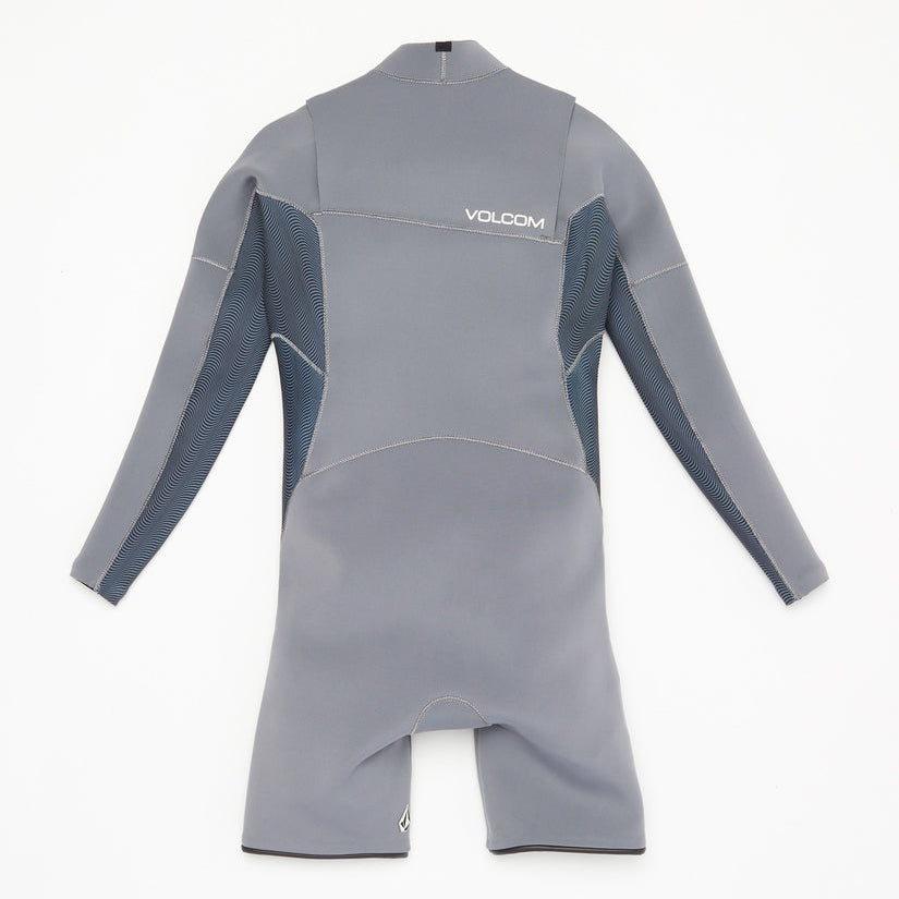 2mm Big Boys Volcom Modulator Chest Zip Long Sleeve Springsuit - Charcoal