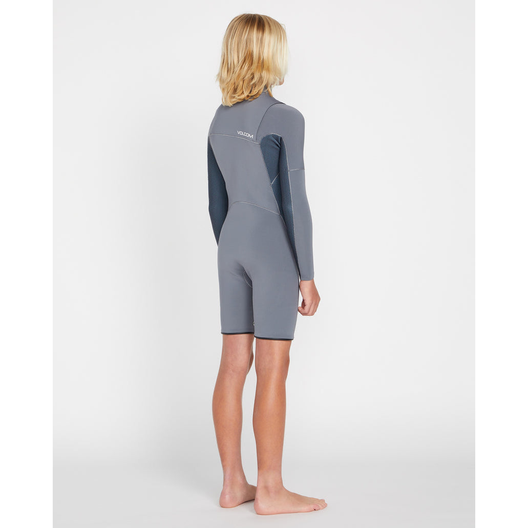 2mm Big Boys Volcom Modulator Chest Zip Long Sleeve Springsuit - Charcoal