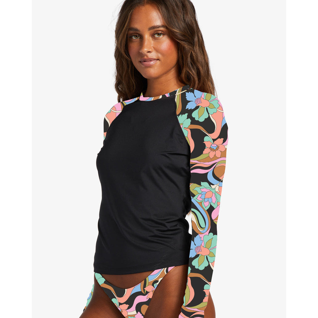 Billabong - Don't Trip Long Sleeve UPF 50 Rashguard - Black Pebble