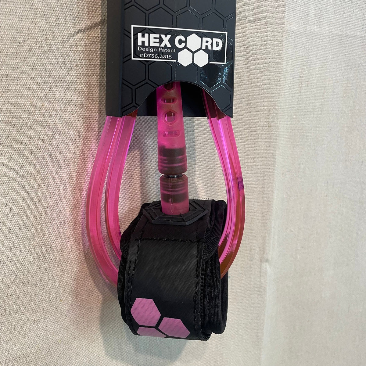 Leash - Channel Islands - 7 1/4 Hex Cord Standard Leash - Pink