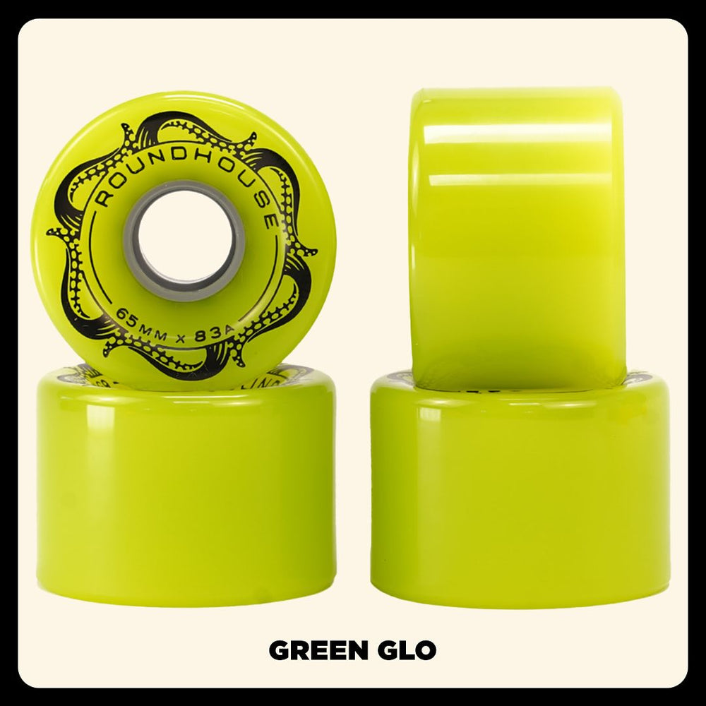 
                  
                    Carver Roundhouse 65mm Slick - Green Glo Wheel Set
                  
                