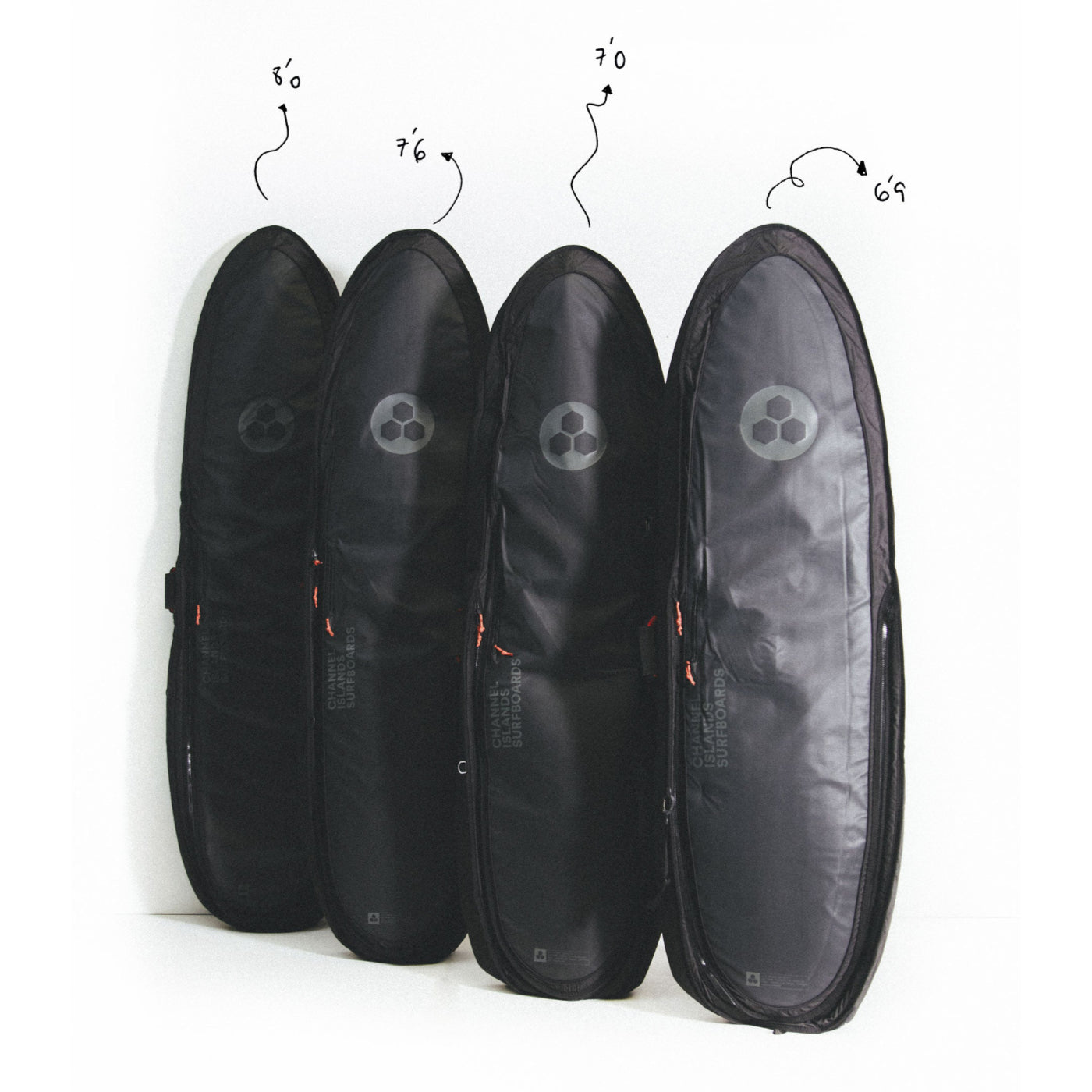 Channel Islands Board Cover - SINGLE/DOUBLE TRAVELER HYBRID BAG BLACK