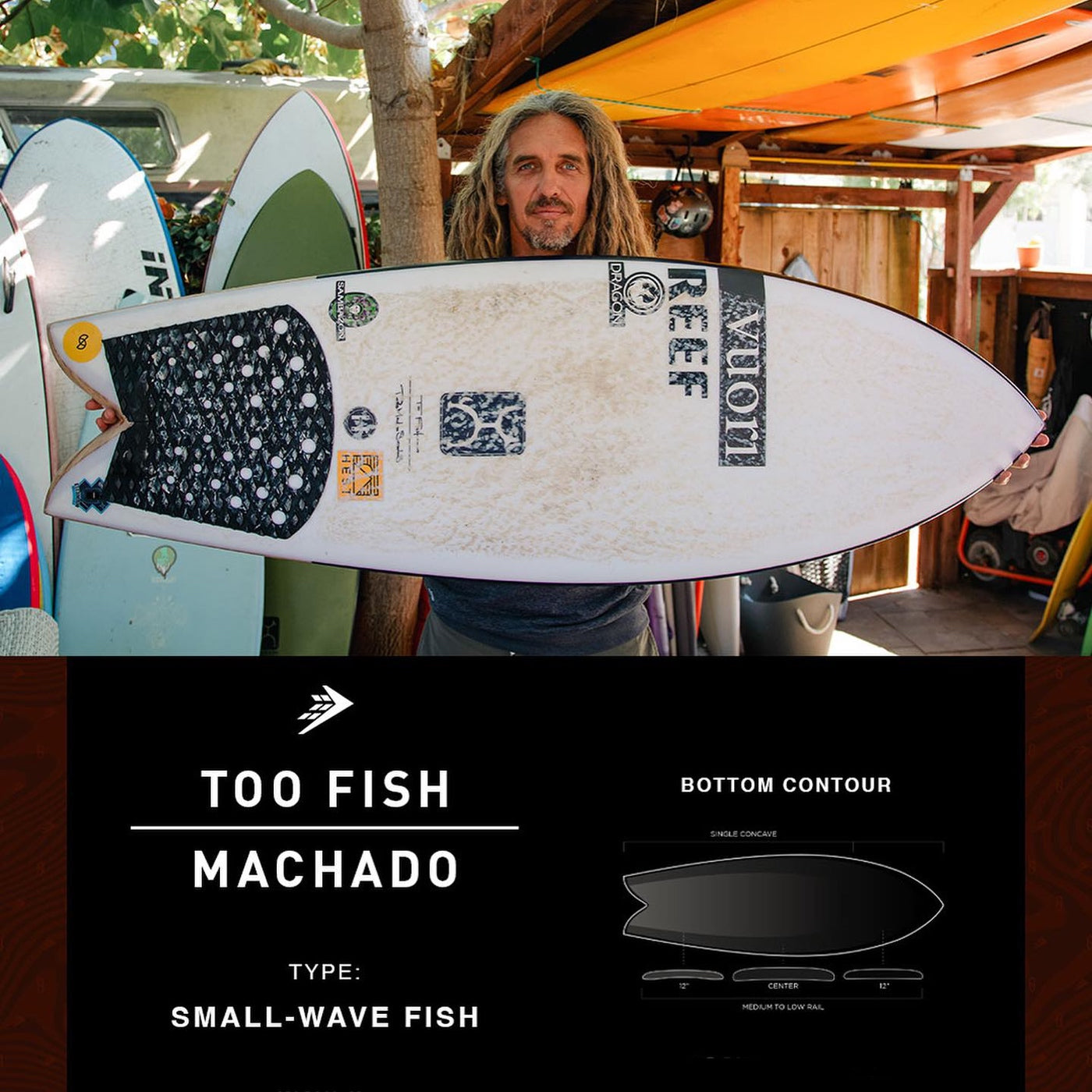 Firewire Machado 6'1 Too Fish Helium Black - Future Fins