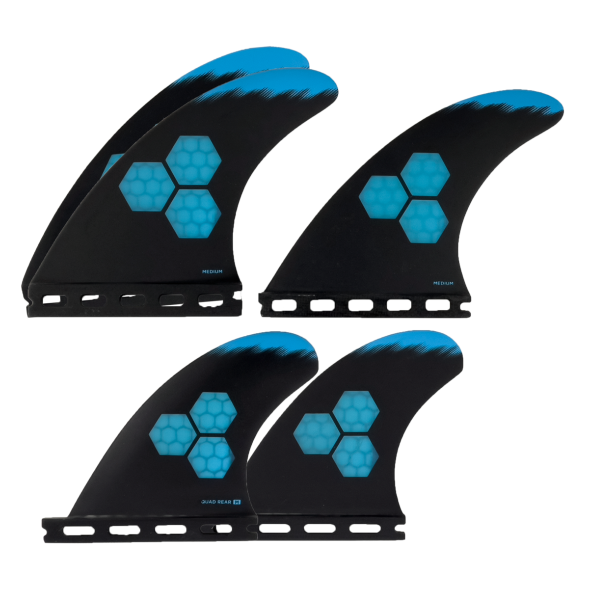 Futures 5 FIN - Channel Islands Fin Set TECH 1, 1 TAB, Blue Medium
