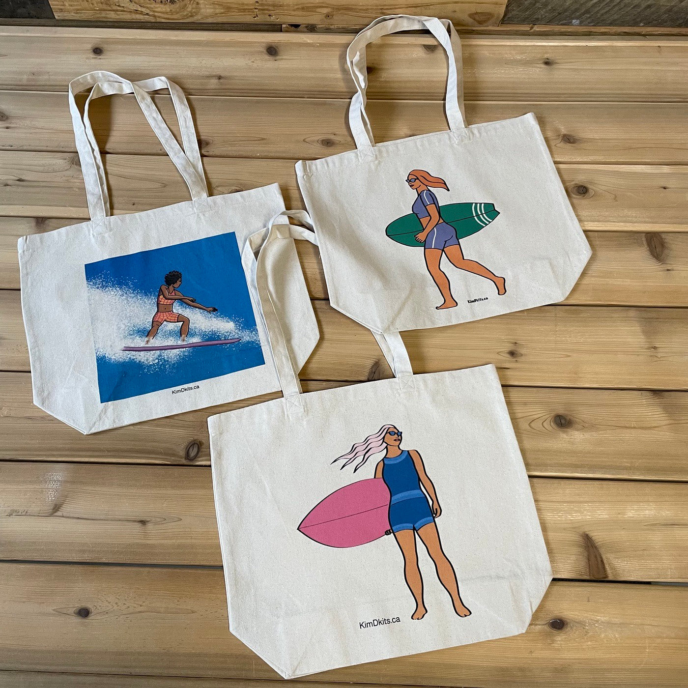 Tote Bag - Woman in Plaid with Pink Board