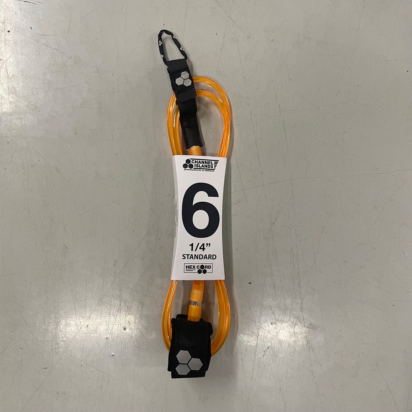 Leash - Channel Islands - 6' 1/4 Hex Cord Leash Orange
