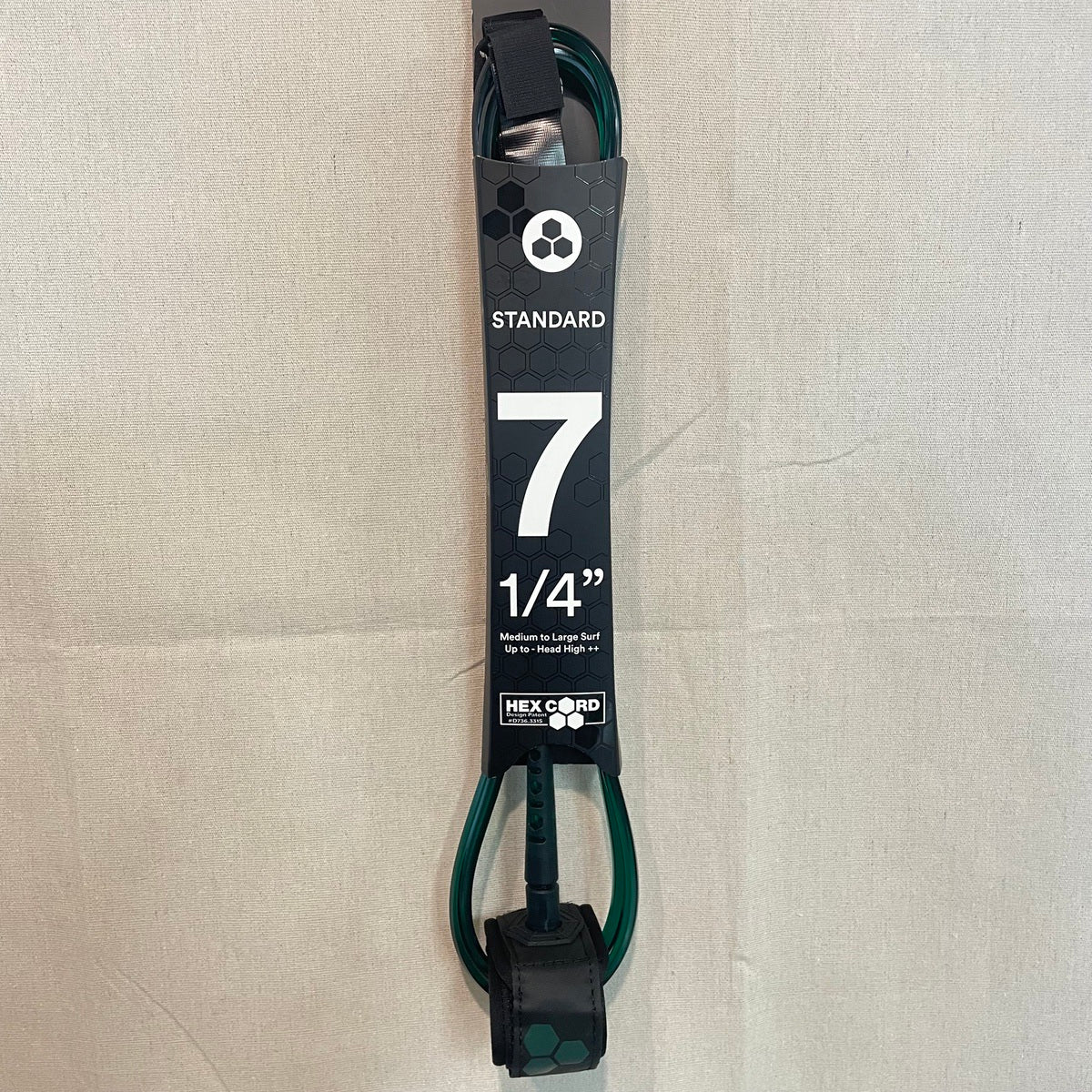 Leash - Channel Islands - 7 1/4 Hex Cord Standard Leash - Green