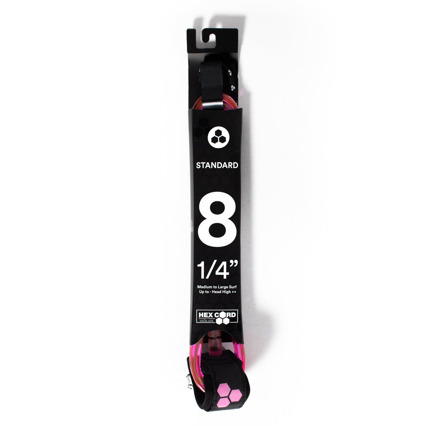 Leash - Channel Islands - 8 1/4 Hex Standard Leash Pink