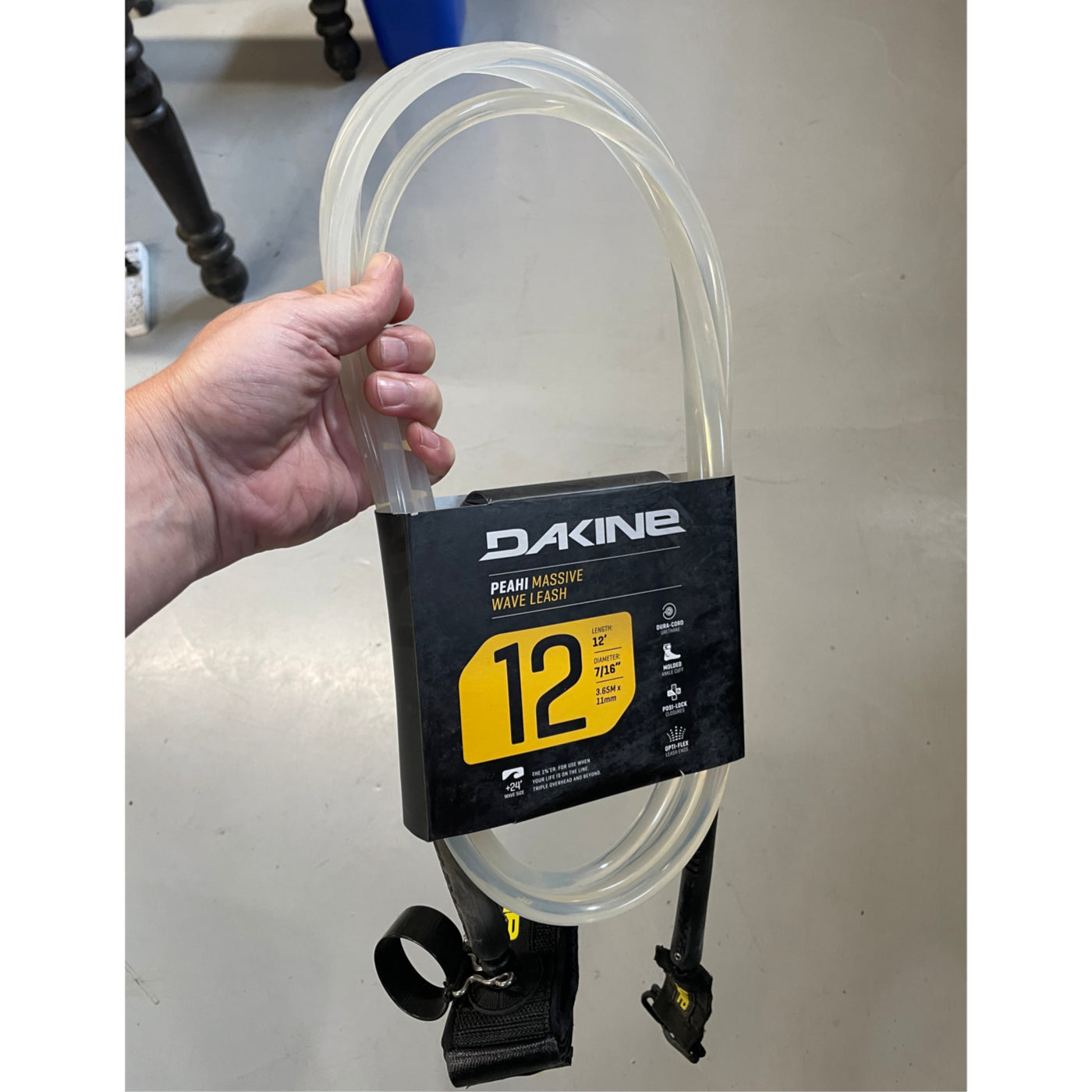 Leashes - Dakine Peahi Leash 12ft X 7/16" with Easy Clip Clear