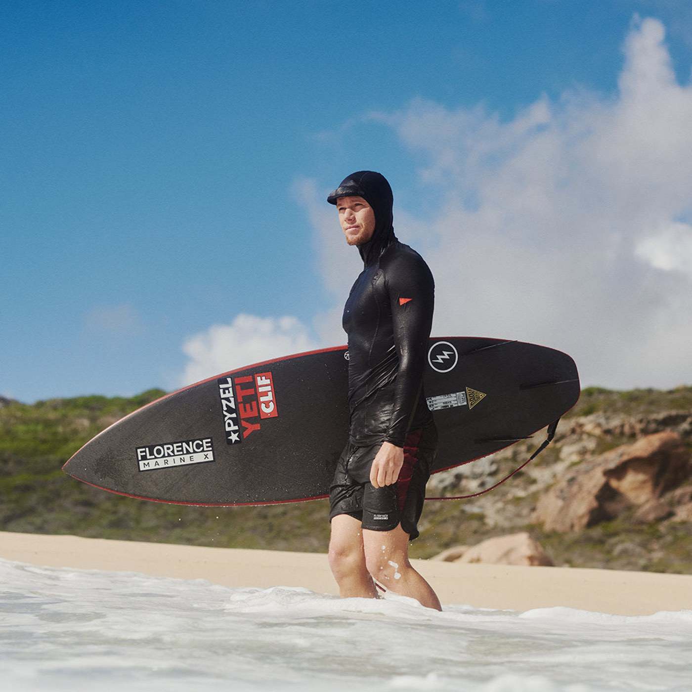 Florence Marine X Long Sleeve Hooded Rashguard Black