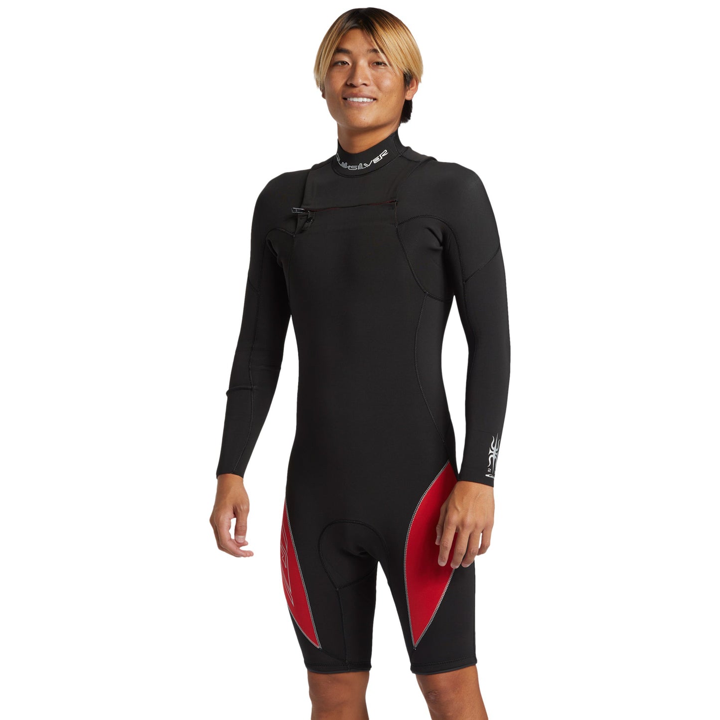 2/2 Mens Quiksilver Mercury Spring Long Sleeve Full Zip - High Risk Red **1-2 WEEKS š**