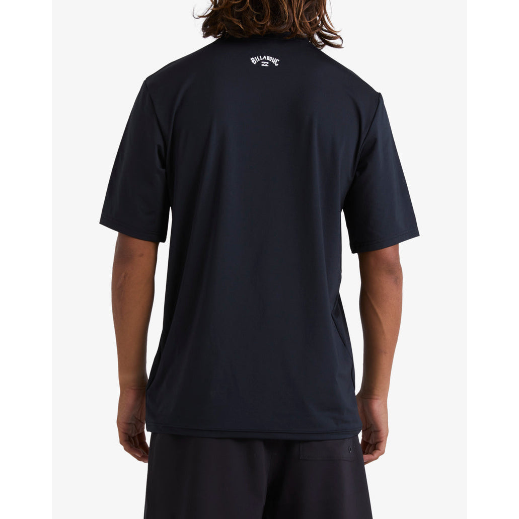 Men's Rash Guard -  Billabong All Day Wave Loose Fit Short Sleeve Surf Tee - Black
