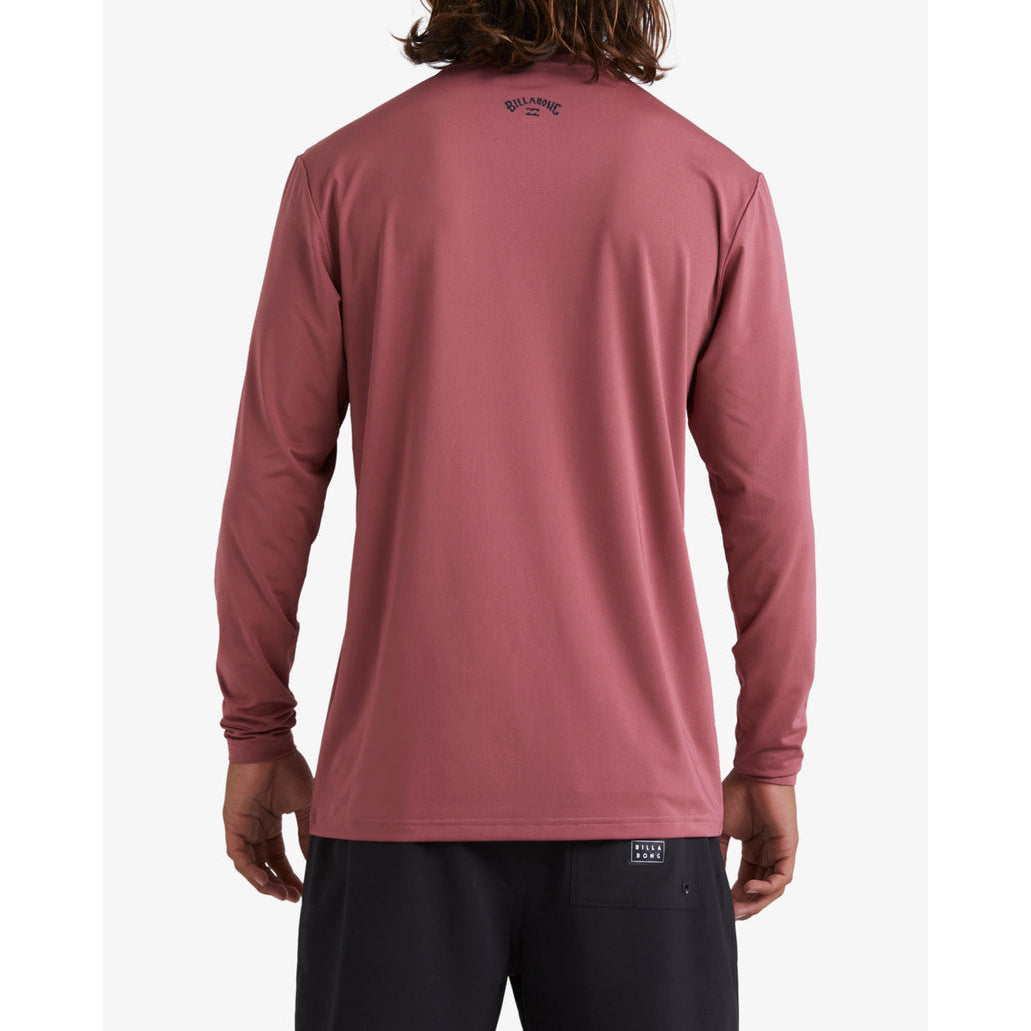 Men's Rash Guard - Billabong All Day Wave Loose Fit Long Sleeve Surf Tee - Rose Dust