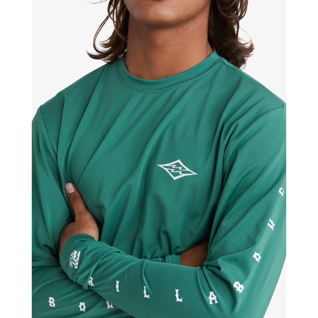 Men's Rash Guard - Billabong Unity Loose Fit Long Sleeve Surf Tee - Billiard