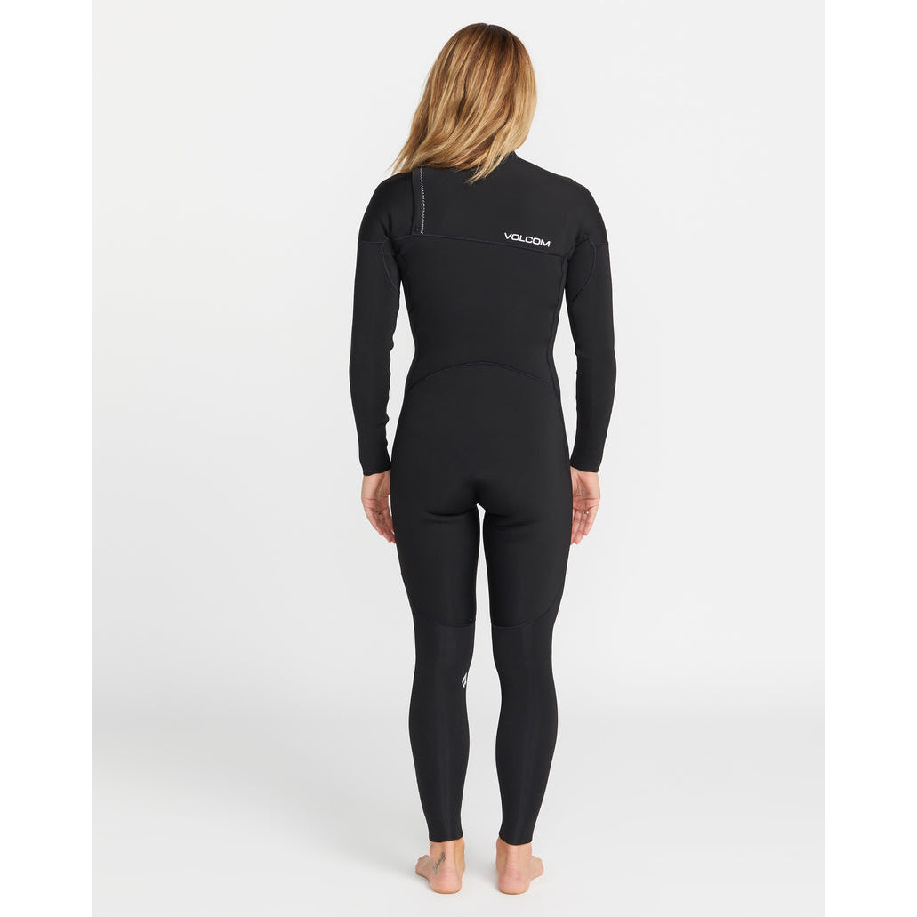 3/2mm Women's Volcom Modulator Long Sleeve Chest Zip Fullsuit - Black