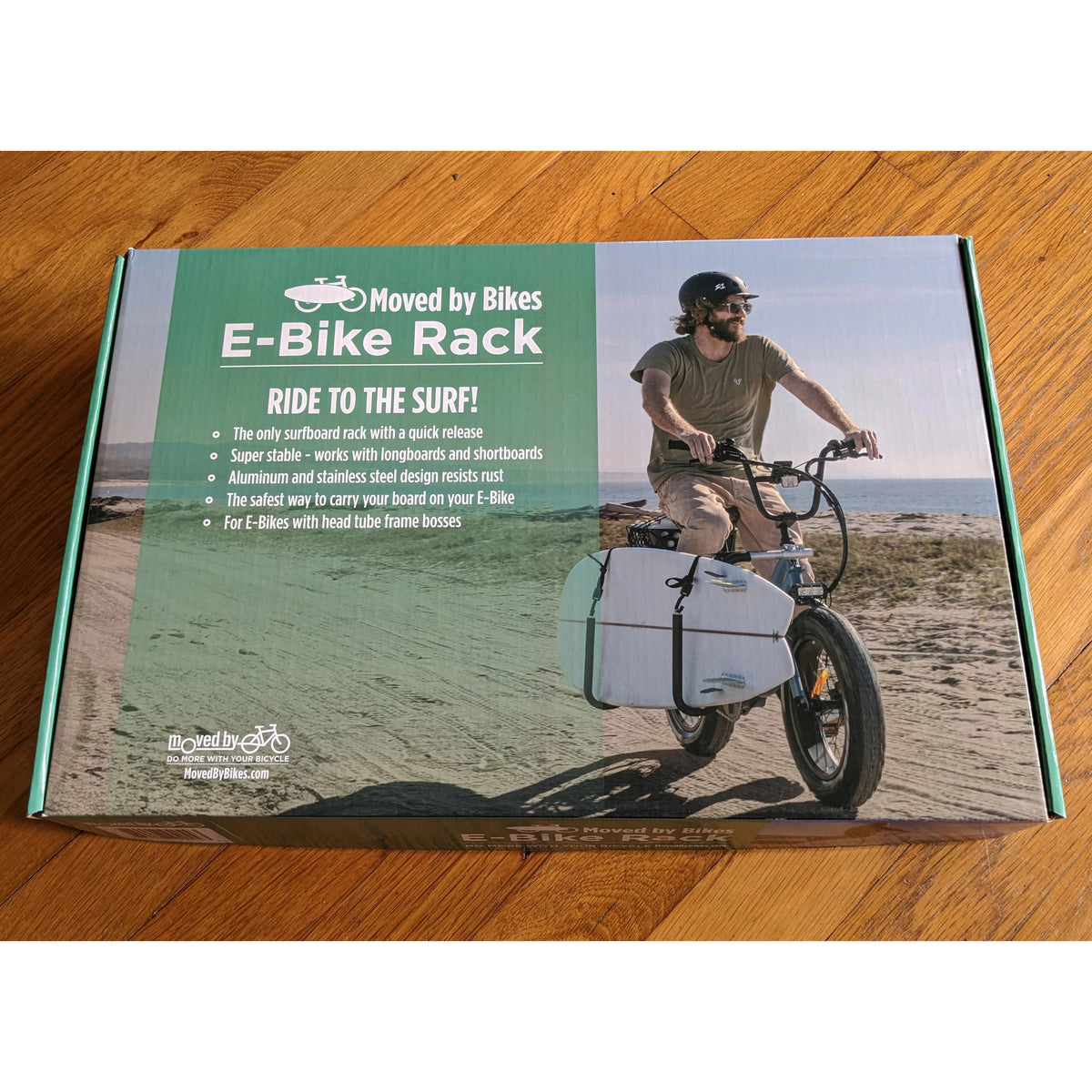 Moved By Bikes Porte-planche Shortboard – Fixation Rapide Sur Tige De Selle, Aluminium Inox, Sans Outils