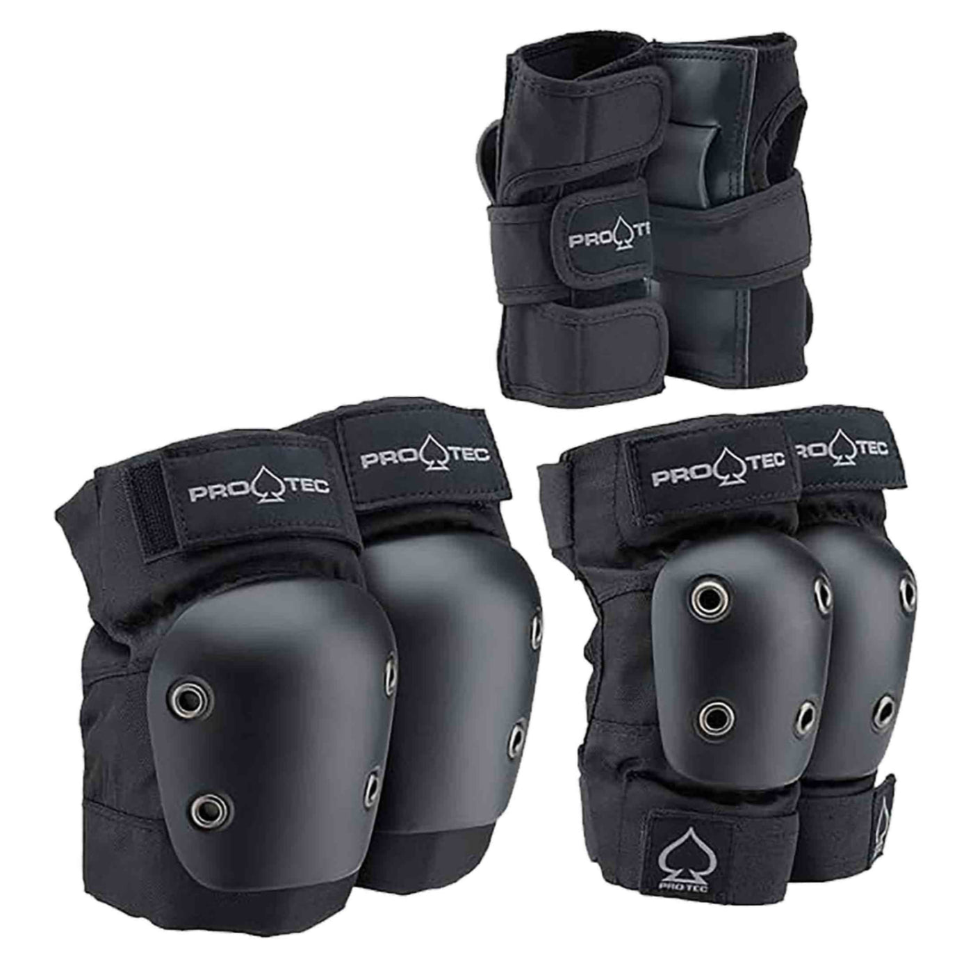 Protective Gear (Skate) - Pro-Tec Adult 3-pk Pad Set Black