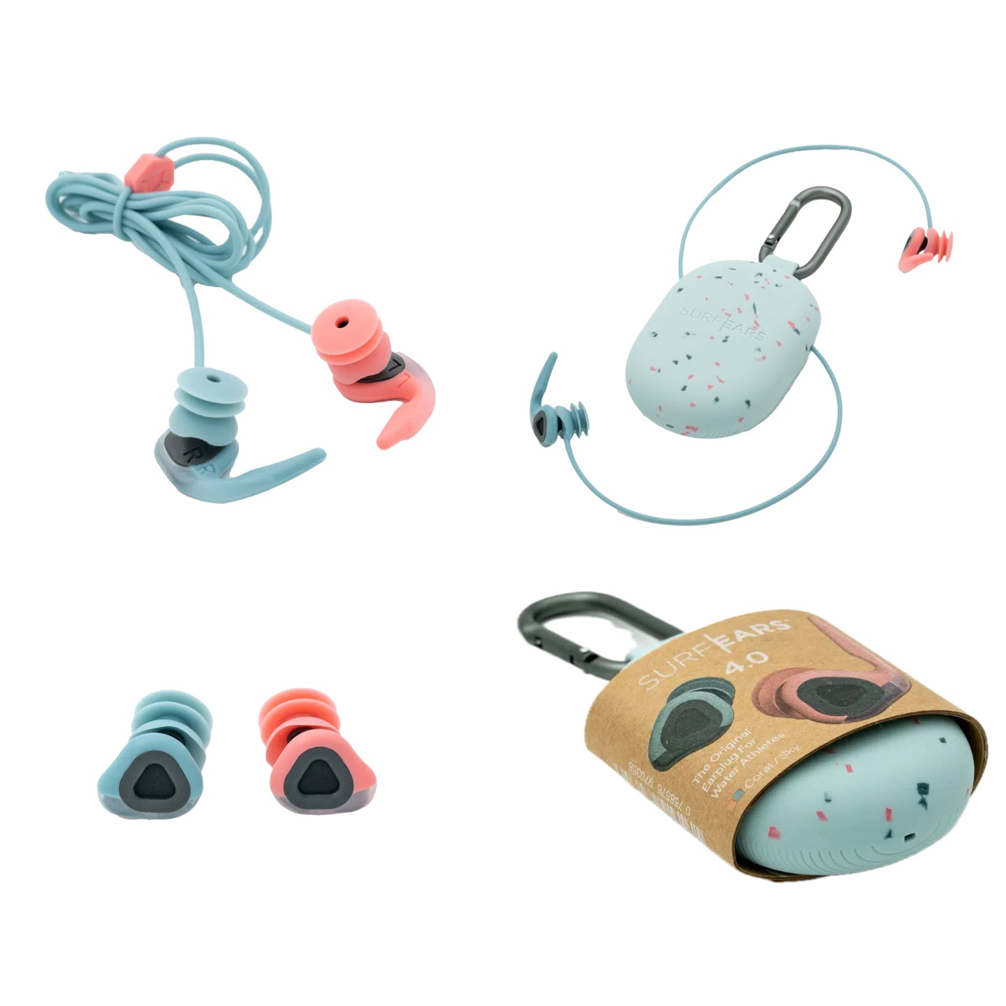 Protective Gear (Surf) - Ears - SurfEars 4.0 Coral Sky