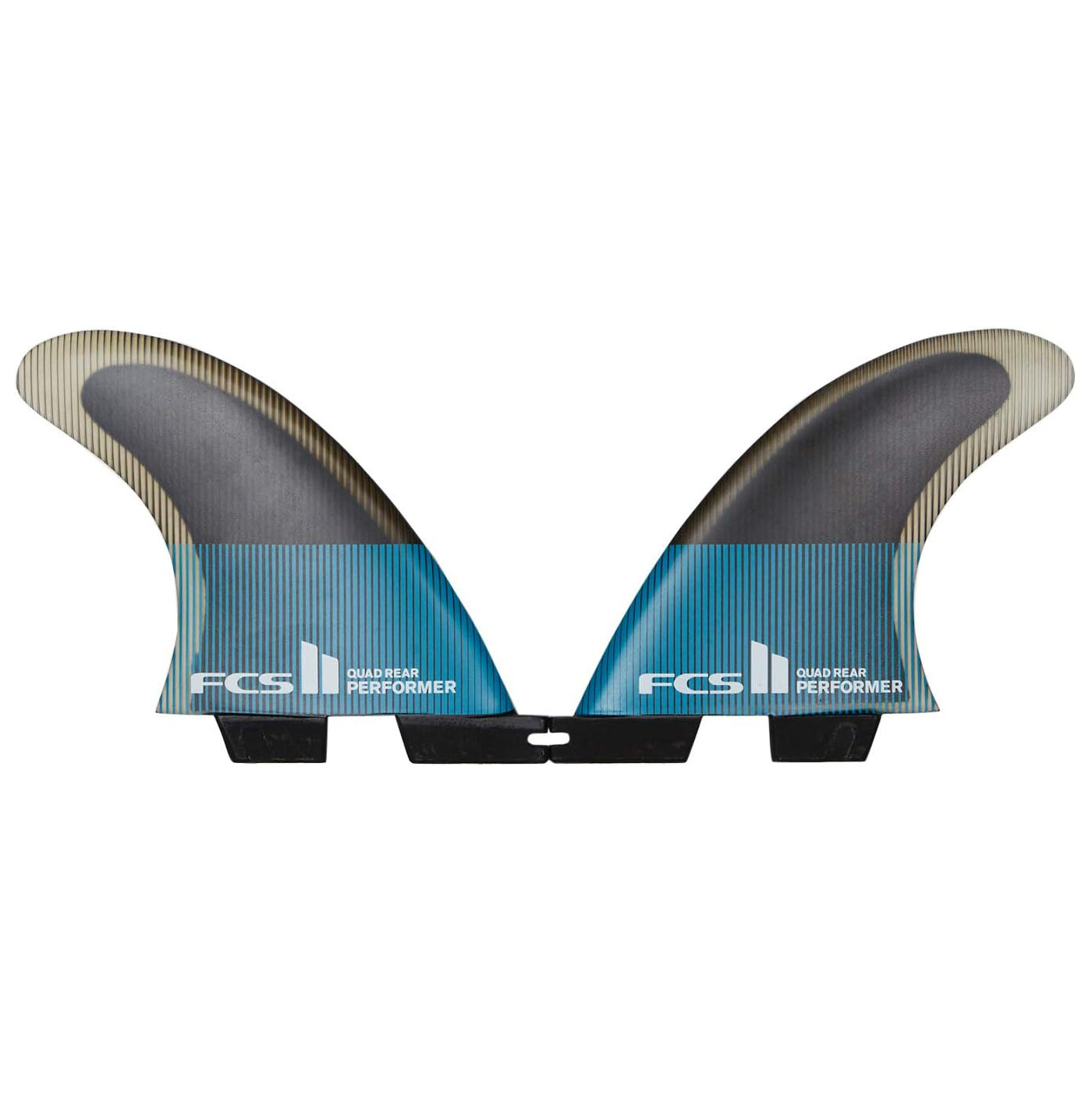 FCS II QUAD REAR Performer PC Medium Teal/Black Fins