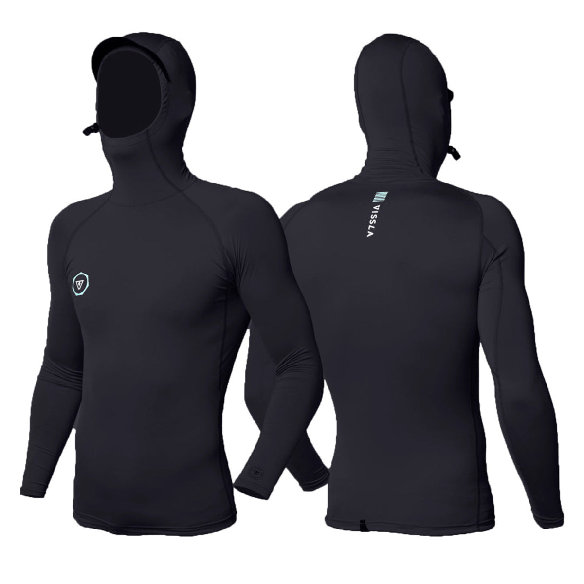Rashie - Vissla WARM SEAS ECO HOODED - Long sleeve - LYCRA - Black