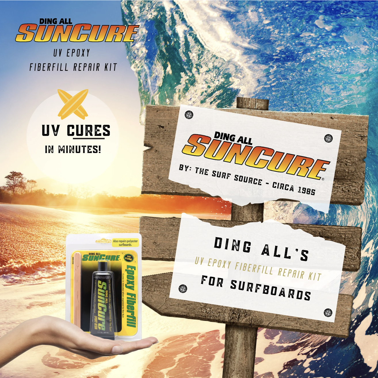 Ding Repair - Sun Cure® Epoxy Fiberfill Kit - Surf Ontario