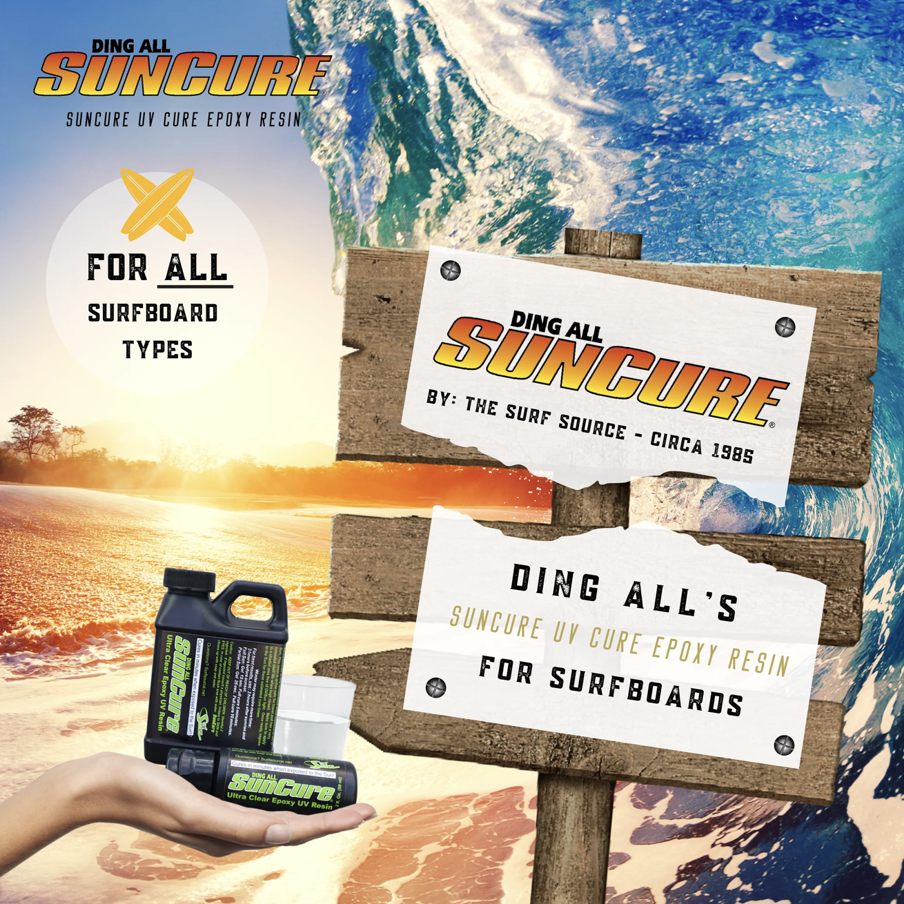 Ding Repair - Sun Cure® 2 oz. SunCure UV Epoxy Resin