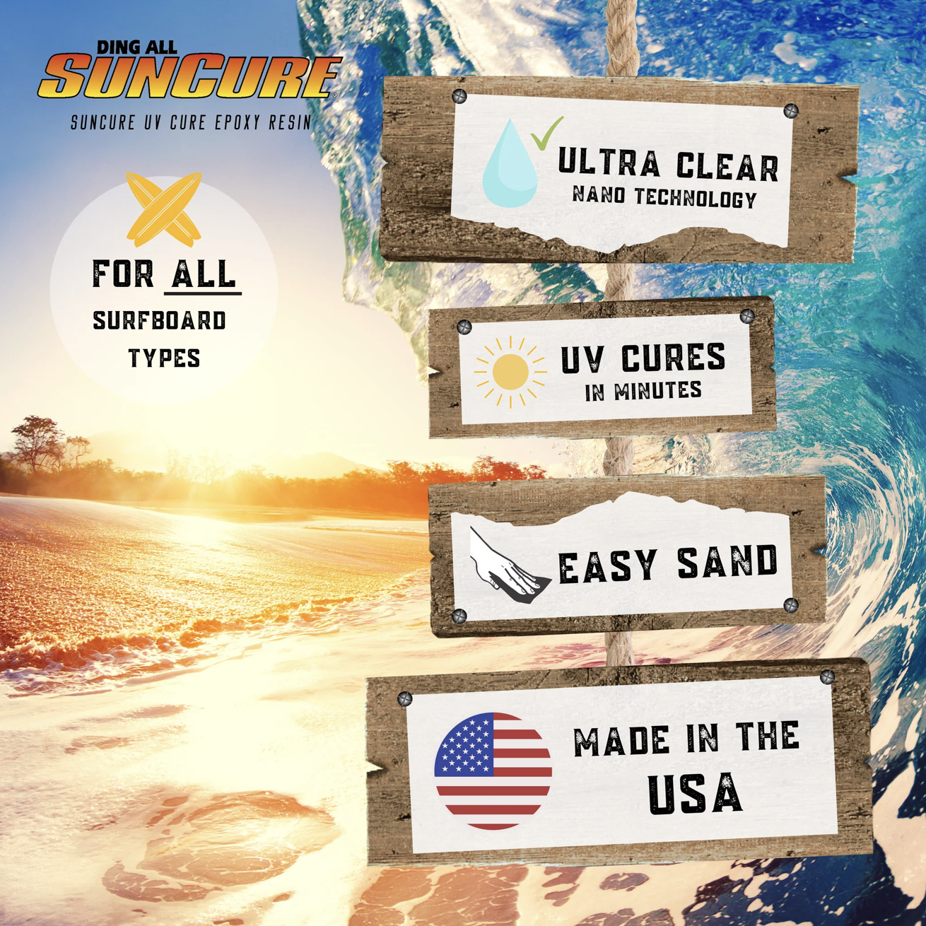 Ding Repair - Sun Cure® 2 oz. SunCure UV Epoxy Resin