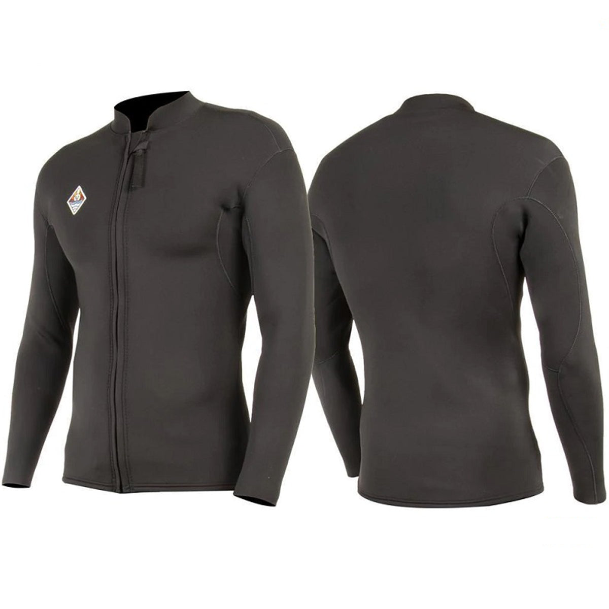2mm Mens Vissla Solid Sets 2mm Front Zip Jacket Black