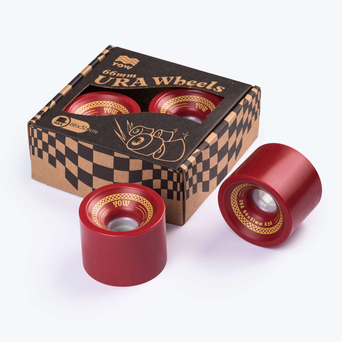 YOW Ura WHEEL PACK 66mm x 51mm Ketchup 82a