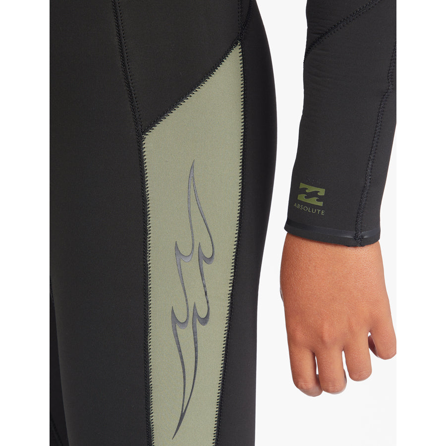 5/4 Youth / Boys Billabong Absolute Hooded Full Wetsuit (Black/Brown) **1-2 WEEKS 🚚**