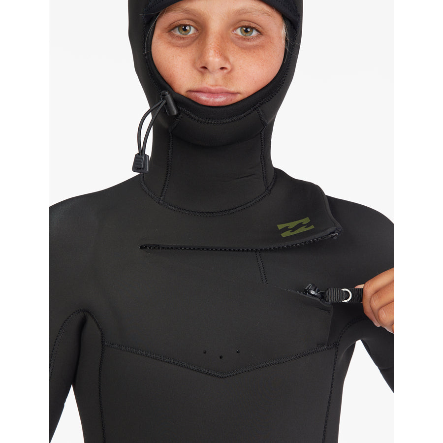 5/4 Youth / Boys Billabong Absolute Hooded Full Wetsuit (Black/Brown) **1-2 WEEKS 🚚**