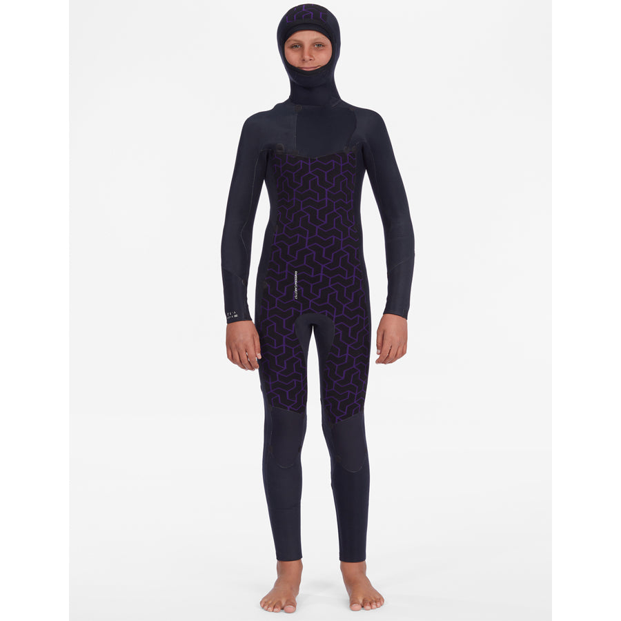 5/4 Youth / Boys Billabong Absolute Hooded Full Wetsuit (Black/Brown) **1-2 WEEKS 🚚**