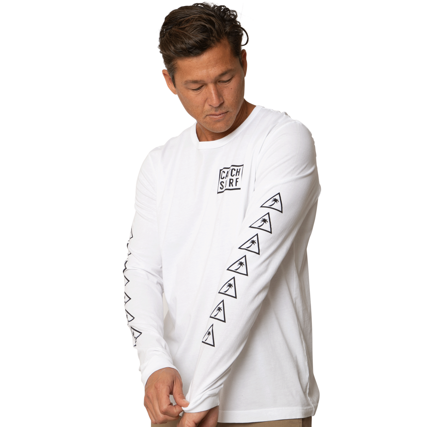 Long Sleeve T-Shirt - Catch Surf - Stacked LS Tee - White