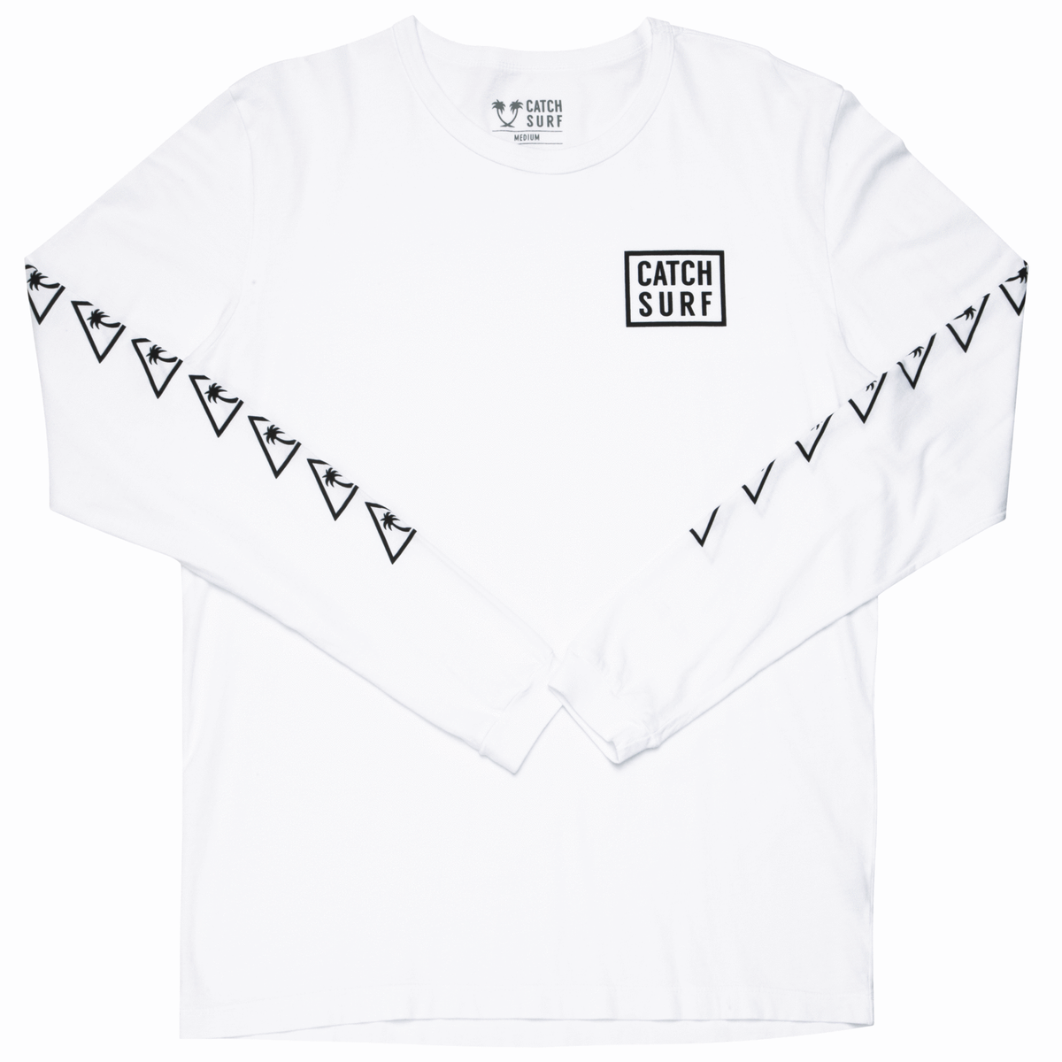 Long Sleeve T-Shirt - Catch Surf - Stacked LS Tee - White – Surf